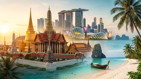 Gardens by the Bay & Bangkok Temple
